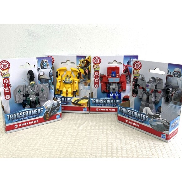 4 Transformers EarthSpark 1-Step Megatron Bumblebee Terran Optimus Figure 4" - Picture 10 of 10